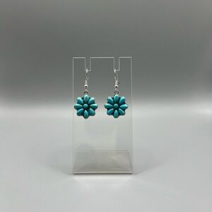 Turquoise Flower Drop Earrings - Handmade E0121C